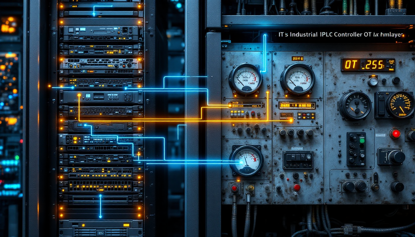 Industrial operational technology control room illustration for living-off-the-plant OT attacks