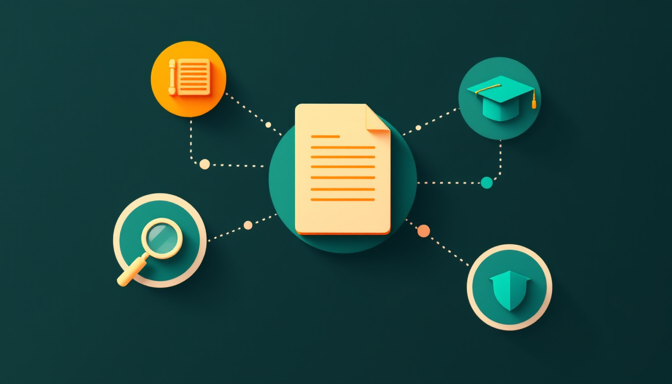 A written AI record at the center, connected to policy, training, discovery and security icons